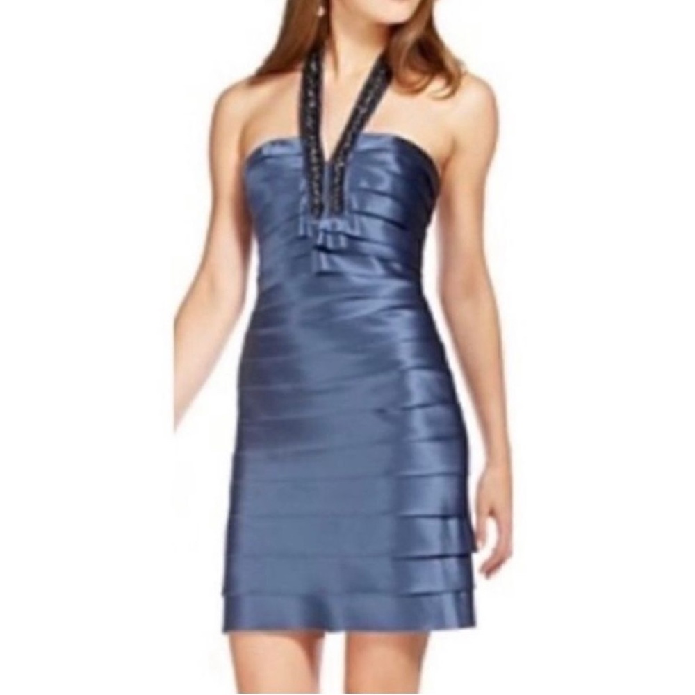 BCBGMaxAzria Strapless Blue Dress